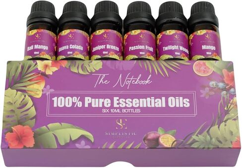 Essential Oils Set - Top 6 Natural Aromatherapy Oils for Diffusers Humidifier Massage Sleep Skin & Hair Care DIY Candle and Soap Making Gifts | 10 ML (The Notebook) in Saudi Arabia