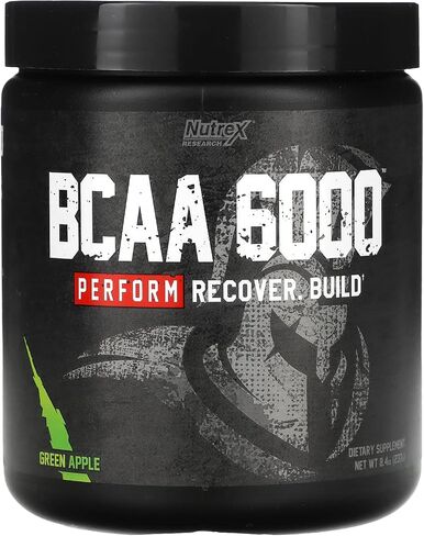 أبحاث نوتريكس - مسحوق BCAA 6000 حمض أميني - 6 جرام من مكملات الأحماض الأمينية BCAAs للتعافي بعد التمرين ونمو العضلات - مشروب استعادة الطاقة الأمينية (التفاح الأخضر - 30 حصة) in Kuwait