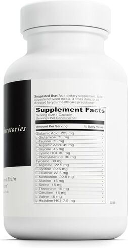 DAVINCI Labs Amino 21 - يدعم وظائف المخ واستقلاب العضلات * - مكمل غذائي من الأحماض الأمينية مع L-Glutamine وL-Lysine HCl وTyrosine وL-Arginine والمزيد - خالي من الغلوتين - 90 كبسولة، 750 مجم in Saudi Arabia
