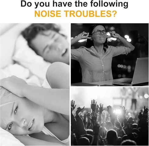 سدادات أذن لإلغاء الضوضاء أثناء النوم، سدادات أذن من السيليكون الناعم قابلة لإعادة الاستخدام لتقليل الضوضاء، حماية السمع قابلة للغسل للعمل، السفر، الحفلات الموسيقية، الدراجات النارية، الشخير أثناء النوم، أسود in Kuwait