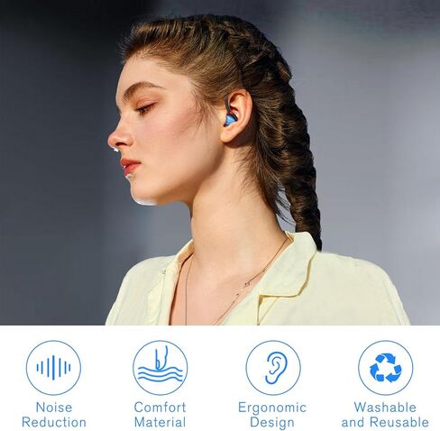 سدادات أذن لتقليل الضوضاء، سدادات أذن سيليكون ناعمة للنوم والتركيز والعمل وحماية السمع - تصميم رومانسي على شكل بجعة، سدادات أذن قابلة لإعادة الاستخدام وقابلة للغسل مع حقيبة محمولة in Kuwait