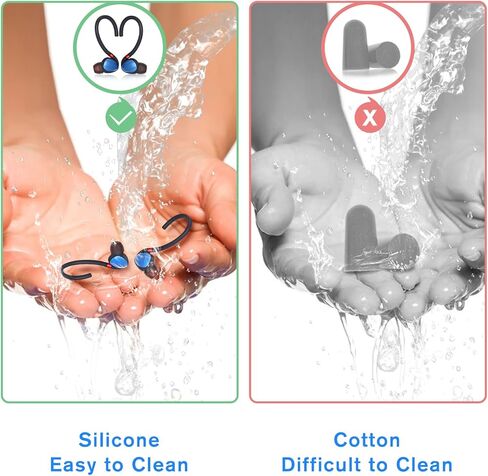 سدادات أذن لتقليل الضوضاء، سدادات أذن سيليكون ناعمة للنوم والتركيز والعمل وحماية السمع - تصميم رومانسي على شكل بجعة، سدادات أذن قابلة لإعادة الاستخدام وقابلة للغسل مع حقيبة محمولة in Kuwait