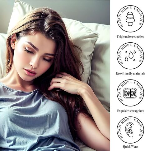 سدادات أذن من إسفنج الذاكرة الناعم من WUTAIN - سدادات أذن لتقليل الضوضاء 28 ديسيبل - سدادات أذن لإلغاء الضوضاء مثالية للنوم والحفلات الموسيقية والسفر الجوي وركوب الدراجات النارية وسدادات أذن هادئة للمساعدة في النوم - سماعات أذن مضادة للشخير (برتقالي) in Kuwait