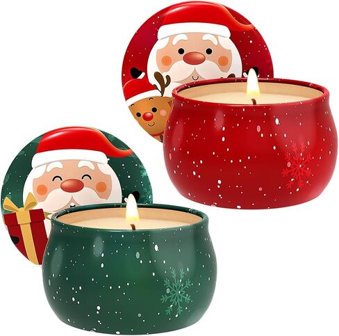 Christmas Snowman Aromatherapy Gift Set Small 4.4oz Apple &Cinnamon and Cedar Scented Decorative Candles for Women Soy Stress Relief Candles for Home, 2 Packs in Kuwait