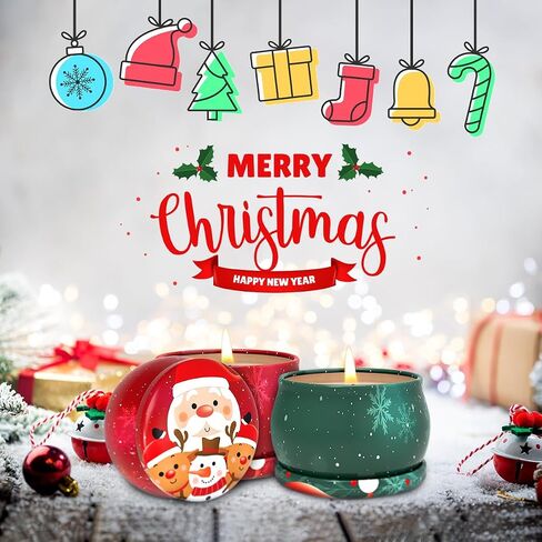 Christmas Snowman Aromatherapy Gift Set Small 4.4oz Apple &Cinnamon and Cedar Scented Decorative Candles for Women Soy Stress Relief Candles for Home, 2 Packs in Kuwait