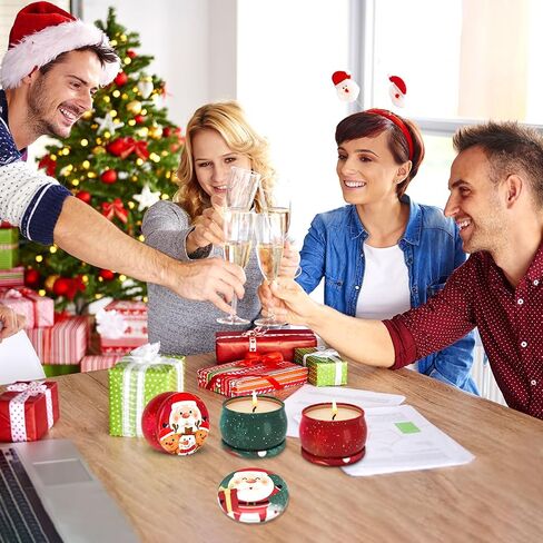 Christmas Snowman Aromatherapy Gift Set Small 4.4oz Apple &Cinnamon and Cedar Scented Decorative Candles for Women Soy Stress Relief Candles for Home, 2 Packs in Kuwait