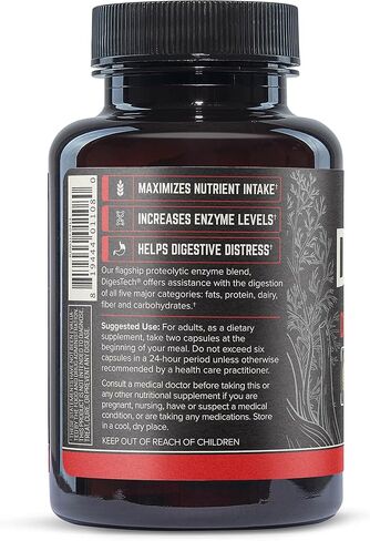 Onnit Labs Digestech Professional Grade All-Natural Digestive Enzymes Supplement, 60 Count in Kuwait