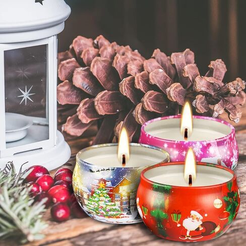 مجموعة شموع معطرة للكريسماس مكونة من 16 قطعة، شموع للعلاج العطري بسعة 2.5 اونصة للنساء، 16 شمعة من شمع الصويا للكريسماس والعطلات وعيد الشكر وعيد الام in Saudi Arabia