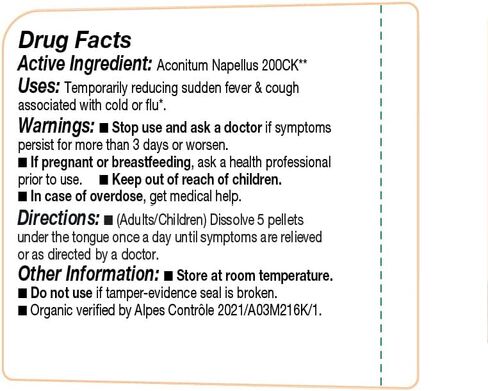 OLLOIS Aconitum Napellus 200CK، عضوي، خالي من اللاكتوز، نباتي، طب المثلية، 80 حبة (عبوة من 1) in Saudi Arabia