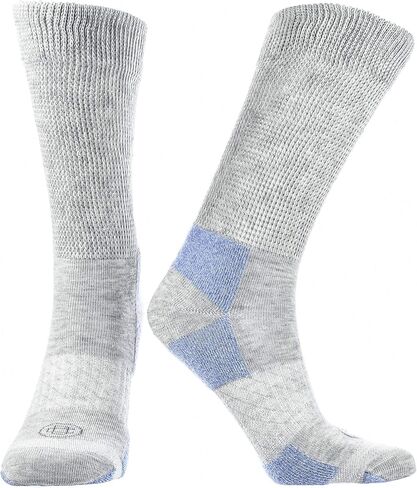 Doctor's Choice Diabetic Crew Socks, Women's, Non-Binding, Half-Cushioned, & Seamless Toe, 2 Pairs, Black, Medium (Womens Shoe Size: 6-10) in Saudi Arabia