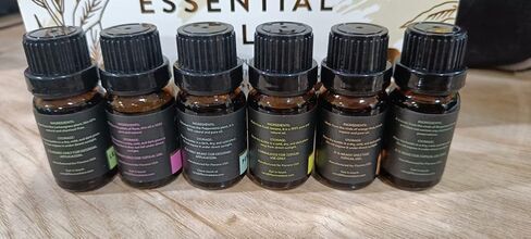 Florona USDA Organic Essential Oil Gift Set of 6-1 fl oz (10 ml x 6) Therapeutic Grade for Diffuser Aromatherapy- Lemongrass, Cinnamon, Sweet Orange, Peppermint, Eucalyptus in Kuwait