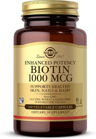 Solgar Biotin 1000 mcg - 250 كبسولة نباتية - يدعم صحة البشرة والأظافر والشعر - غير معدل وراثيًا، نباتي، خالي من الغلوتين، خالي من منتجات الألبان، كوشير، حلال - 250 وجبة in Saudi Arabia