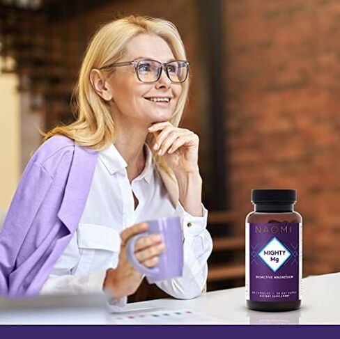 NAOMI Mighty Mg Magnesium Glycinate & Malate Complex 360 مجم، تركيبة عالية الامتصاص، المغنيسيوم العنصري يدعم صحة القلب، عظام قوية، نوم أفضل، خالي من الغلوتين، غير معدل وراثيًا، نباتي، 60 كبسولة نباتية in Kuwait