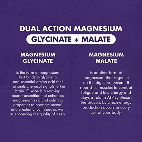 NAOMI Mighty Mg Magnesium Glycinate & Malate Complex 360 مجم، تركيبة عالية الامتصاص، المغنيسيوم العنصري يدعم صحة القلب، عظام قوية، نوم أفضل، خالي من الغلوتين، غير معدل وراثيًا، نباتي، 60 كبسولة نباتية in Kuwait