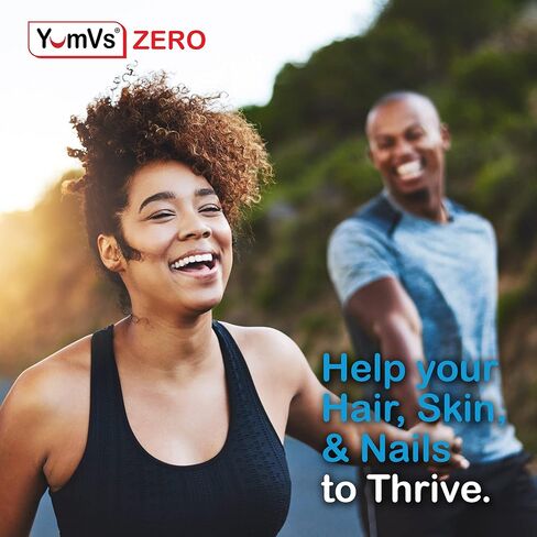 Yum-Vs - علكات البيوتين ذات الفعالية القصوى 10.000 ميكروغرام من فيتامينات البيوتين الخالية من السكر للشعر والبشرة والأظافر - علكة بيوتين B7 لنمو الشعر للنساء والرجال - علكة خالية من السكر بنكهة التوت والشعر والأظافر (60) in Kuwait