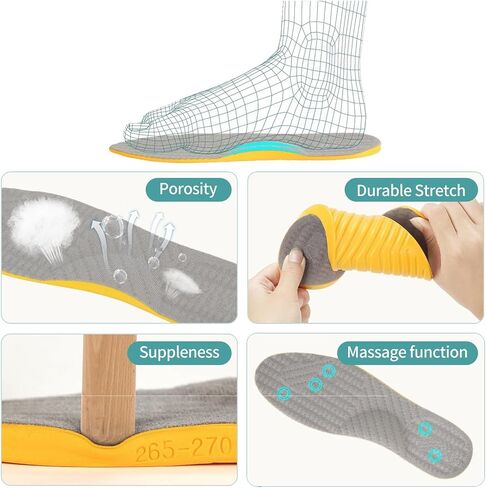 Corrective Over Supination Shoe Inserts,Women and Men High Arch Support, Heel Wedge Orthotic Inserts for Foot Alignment,Bow Legs,Flat Feet,O/X Leg,Knock-Knees (Size : 43-44) in Saudi Arabia