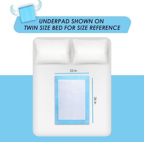 عبوة من 100 قطعة من وسادات السرير/البطانات/بطانات السرير المقاومة للتسرب للاستعمال مرة واحدة - مثالية لسلس البول لدى البالغين، ووسادات تبول الجراء، 4 طبقات من الحماية القصوى والامتصاص - وسادات Chux مقاس 23x36 in Kuwait