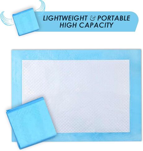 عبوة من 100 قطعة من وسادات السرير/البطانات/بطانات السرير المقاومة للتسرب للاستعمال مرة واحدة - مثالية لسلس البول لدى البالغين، ووسادات تبول الجراء، 4 طبقات من الحماية القصوى والامتصاص - وسادات Chux مقاس 23x36 in Kuwait