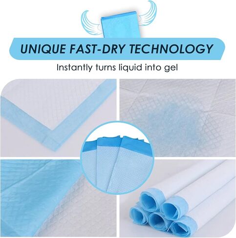 عبوة من 100 قطعة من وسادات السرير/البطانات/بطانات السرير المقاومة للتسرب للاستعمال مرة واحدة - مثالية لسلس البول لدى البالغين، ووسادات تبول الجراء، 4 طبقات من الحماية القصوى والامتصاص - وسادات Chux مقاس 23x36 in Kuwait