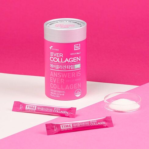 NEWTREE EverCollagen Time Low Molecular Fish Marine Collagen Powder Sticks Packets Taking Without Water, Korean Collagen Supplements for Hair, Nails, Skin Health & Beauty, 30 Sticks in Saudi Arabia