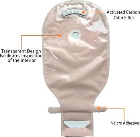 15+6 قطع من اكياس فغر القولون، لوازم فغر القولون، كيس فغر من قطعة واحدة قابل للتصريف للعناية بفغر اللفائف، مقصوصة لتناسب in Kuwait