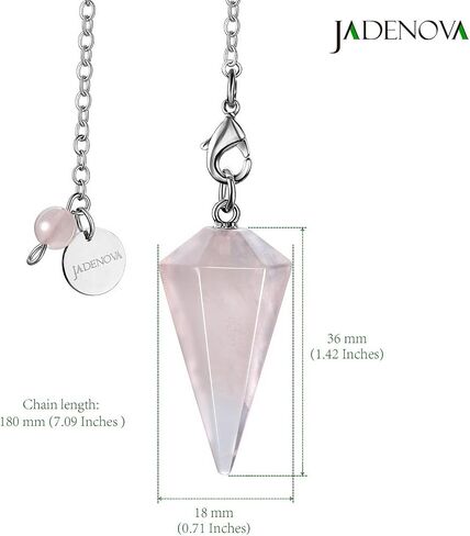 JADENOVA Pendulum Crystal Necklace Natural Obsidian Crystal Pendulums for Divination Dowsing Quartz Pendulum Chakra Reiki Healing Jewelry for Women Men in Saudi Arabia