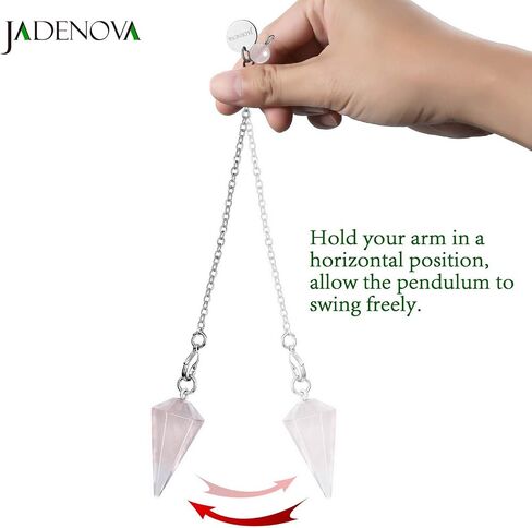 JADENOVA Pendulum Crystal Necklace Natural Obsidian Crystal Pendulums for Divination Dowsing Quartz Pendulum Chakra Reiki Healing Jewelry for Women Men in Saudi Arabia