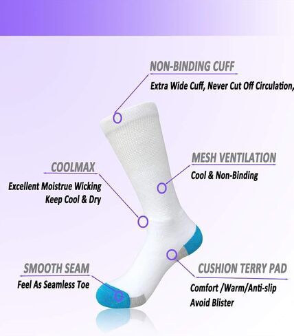 جوارب طاقم رياضية لمرضى السكري غير ملزمة ماصة للرطوبة وسادة اللباس جوارب | السفر جوارب غير رسمية 3 أزواج ... in Kuwait
