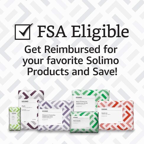 علامة أمازون التجارية - ملابس داخلية للنساء لسلس البول وما بعد الولادة من سوليمو، أقصى قدر من الامتصاص، كبير، 54 قطعة، 3 عبوات من 18 قطعة in Kuwait