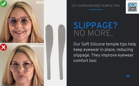 OTC Super Brands Temple Tips Pair Eyewear Comfort and Reduced Slippage - Fits Medium to Large Size Frames - Not Wire or Narrow Frames - (3 Pairs) in Kuwait