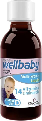 Vitabiotics Wellbaby Multi-Vitamin Liquid - Immune System Multivitamin for Infants and Babies Ages 6 Months to 4 Years - 150mL in Saudi Arabia