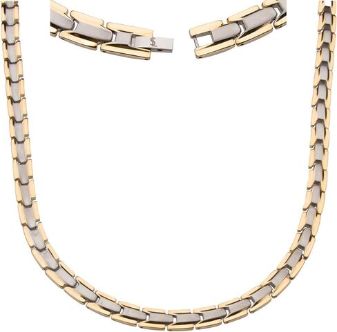 قلادة علاج مغناطيسي أنيقة من التيتانيوم للرجال والنساء، وتخفيف آلام التهاب المفاصل والرقبة والصداع النصفي والأكتاف والظهر - قلادات مغناطيسية للرجال والنساء (رمادي معدني) من Smarter LifeStyle in Kuwait