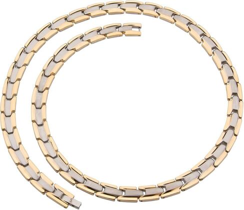 قلادة علاج مغناطيسي أنيقة من التيتانيوم للرجال والنساء، وتخفيف آلام التهاب المفاصل والرقبة والصداع النصفي والأكتاف والظهر - قلادات مغناطيسية للرجال والنساء (رمادي معدني) من Smarter LifeStyle in Kuwait