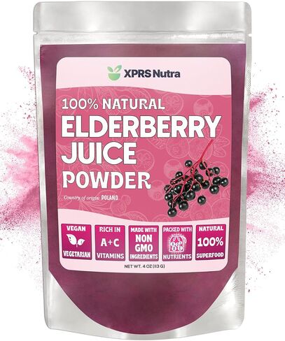 XPRS Nutra Elderberry Juice Powder - Elderberry Powder Organic Fruit Juice Mix - Powdered Elderberries Supplement Rich in Vitamins A and C (16 oz) in Saudi Arabia