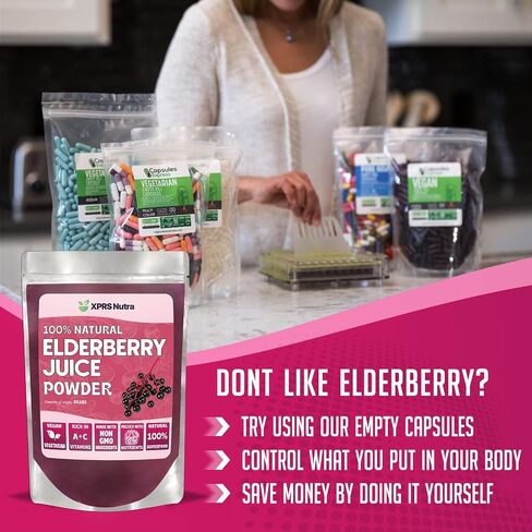 XPRS Nutra Elderberry Juice Powder - Elderberry Powder Organic Fruit Juice Mix - Powdered Elderberries Supplement Rich in Vitamins A and C (16 oz) in Saudi Arabia