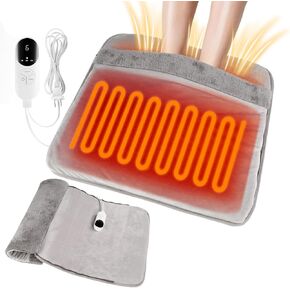 Electric Heated Foot Warmers for Men and Women Foot Heating Pad Electric with Fast Heating Technology Heating Pad Feet Warmer with 3 Temperature Setting (Gray)…