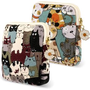 Sanitary Napkin Storage Bag, 2PCS Period Bags Cute Sanitary Pad Storage Pouch Tampon Pantyliners Menstrual Purse Daisy Zipper for Women Teen Girls School Travel Feminine Product(Bird)