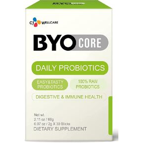 CJ Wellcare BYOCORE Healthy Raw Probiotics (11.1g, 30 Veggie Capsules) - Digestive and Gut Heatlh. 3 Core Strains and Prebiotics, 10 Billion CFU Guaranteed in Saudi Arabia