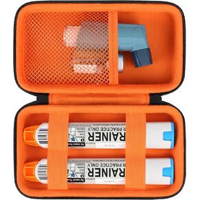 Hard Carrying Case Compatible with 2 EpiPen's or Auvi-Q, Epinephrine Pen, Medical Travel Case with Mesh Pockets for Asthma Inhaler, Eye Drops, Black