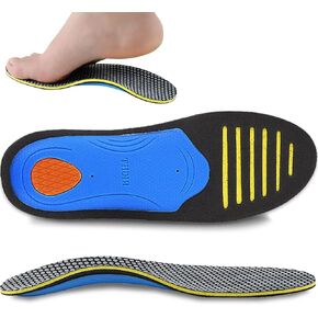 نعل داخلي لدعم قوس التهاب اللفافة الأخمصية للرجال والنساء - نعل داخلي مريح ممتص للصدمات للقدم المسطحة - تخفيف آلام القدم - نعال داخلية لتقويم العظام لألم القوس العالي (S(رجال 4-8 || النساء 5.5-9.5)) in Kuwait