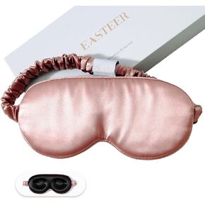 EASTEER Silk Sleep Mask for Men Women, 100% Pure 22MM Mulberry Silk Eye Mask for Sleeping, Soft Comfort Eye Cover 3D Sleeping Mask with Adjustable Strap