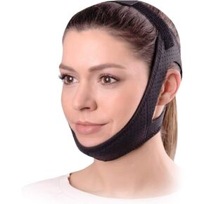 حزام دعم الفك، حزام رفع الوجه قابل للتعديل لحزام الذقن للرجال والنساء أثناء النوم أثناء الشخير in Kuwait