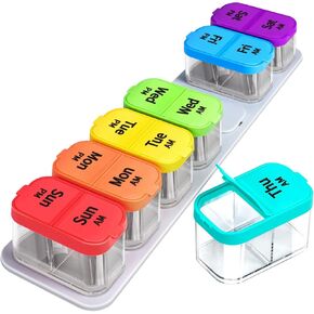 Extra Large AM PM Pill Organizer 7 Day - Betife Pill Organizer 2 Times a Day, Daily Pill Box Organizer to Hold Vitamin, Fish Oil, Supplements in Kuwait