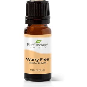 Plant Therapy Worry Free Essential Oil Blend 10 mL (1/3 oz) Calming Relief Blend 100% Pure, Undiluted, Natural Aromatherapy, Therapeutic Grade