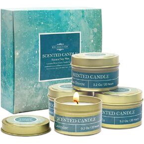 Scented Candles Gift Set for Women : 2 Pack Ocean Breeze Vanilla Candle with Wick Dipper, Strong Fragrance Soy Candle Set for Home Relaxation & Room Decor, Each 30-35 Hrs Burning in Kuwait