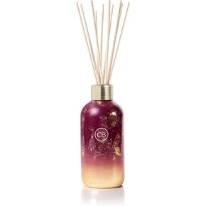 Capri Blue Glimmer Reed Diffuser Set - includes Diffuser Sticks, Apple Cider Social Diffuser Oil, and Glass Oil Diffuser Bottle - Cranberry Red & Gold Diffusers for Home Decor (8 fl oz)