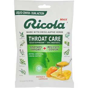 Ricola Throat Care Honey Lemon Cough Drops, Liquid Center, Dual Action, 34 Lozenges (Pack of 3) in Saudi Arabia
