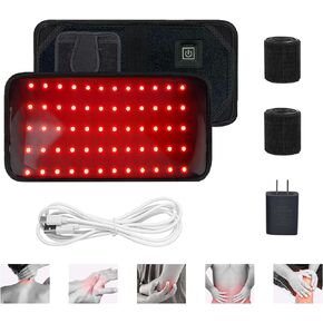 CL CUNNLEED：60pcs LEDs 660nm 850nm Red & Infrared Light Therapy Belt Warm Pad with Type-C for Body Pain ，Home Use Wearable Body Fitness Wrap for Fat L.OSS, Muscle Relax in Saudi Arabia