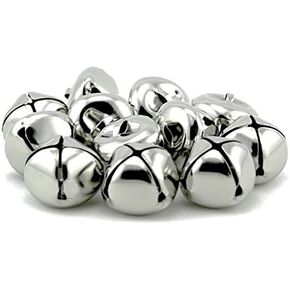 Pack of 100 pcs 1 Inch Christmas Jingle Bells for Holiday Decoration and DIY Craft Bells in Silver in Kuwait