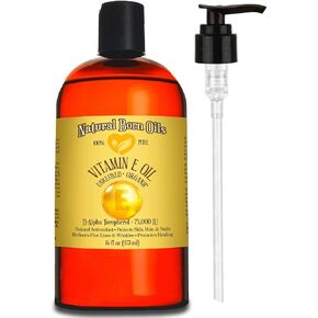 Natural Born Oils Vitamin E Oil (made from Wheat Germ), 1 Gallon, Organic, Cold-Pressed, Nutrient-Rich, Excellent for Glowing Skin, Lustrous Hair in Saudi Arabia